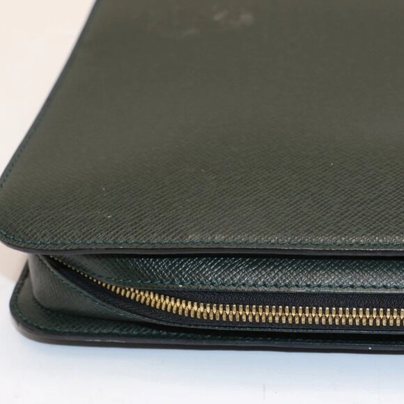 Louis Vuitton Sui Taiga Green Epicea Leather Canvas Bag - Picture 11 of 14